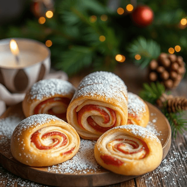 Petits roulés au bacon et fromage de Noël Facile